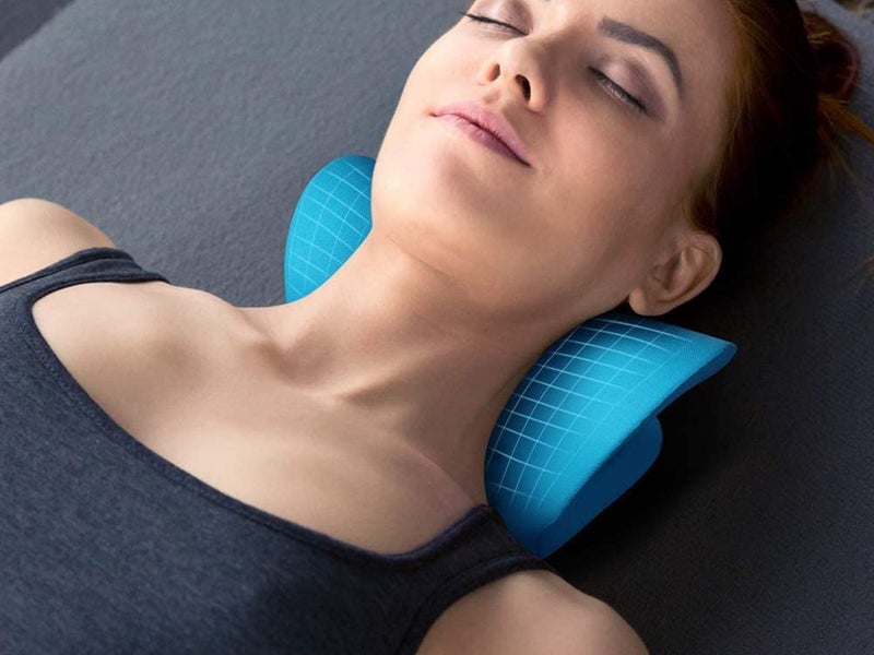 Cervical Care Neck Pillow & Stretcher-Blue Carousel 2