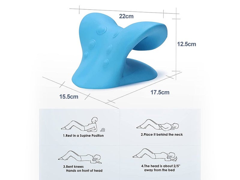 Cervical Care Neck Pillow & Stretcher-Blue Carousel 9