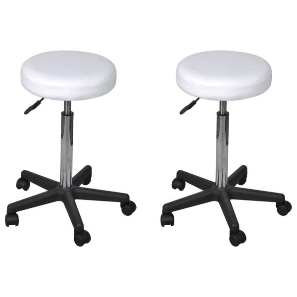Office Stools 2 Pcs White 35.5x98 Cm Faux Leather Xiioip Carousel 1