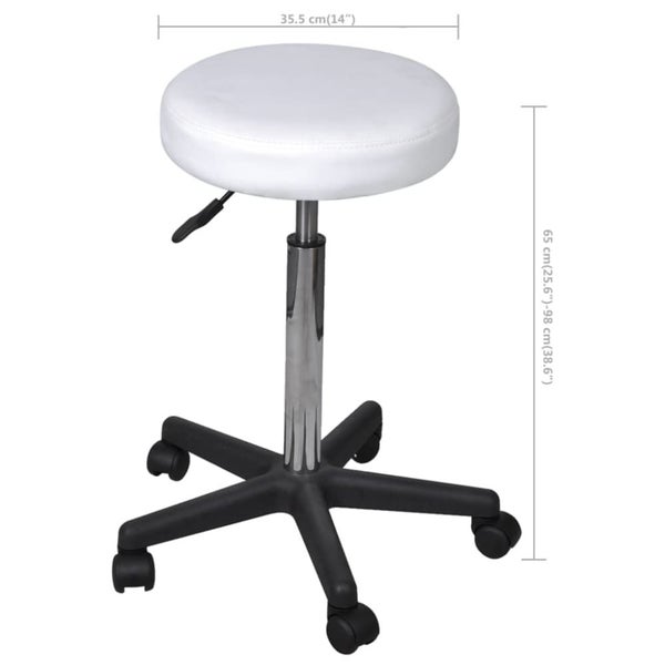 Office Stools 2 Pcs White 35.5x98 Cm Faux Leather Xiioip Carousel 2