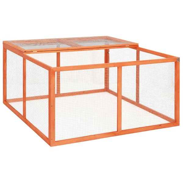 Rabbit Hutch 124x120x60 Cm Solid Firwood Oibnil Carousel 1