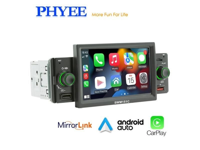 Car Radio CarPlay 1 Din Android-Auto 5 Inch MP5 Player Bluetooth Hands Free Carousel 2