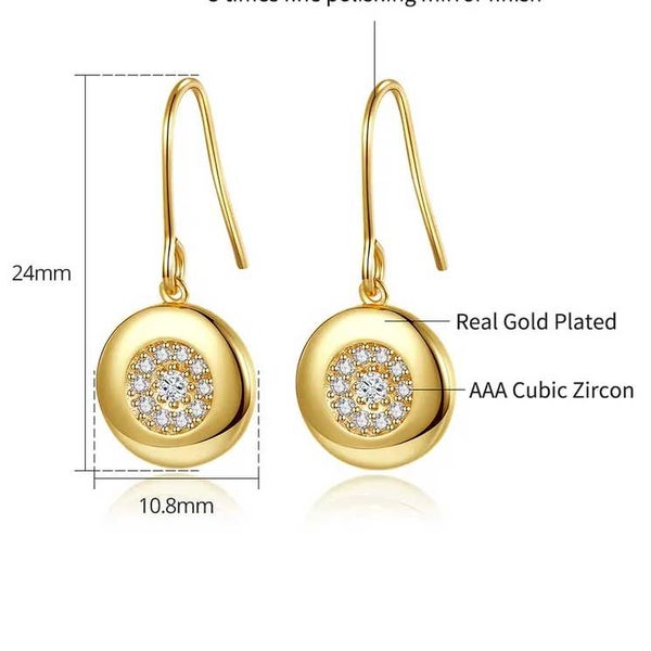 18K Gold Dangle Earrings "Lyla" Carousel 7