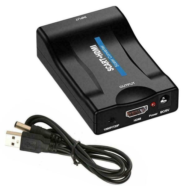 SCART To HDMI HD 1080P Video Audio Upscale Converter DVD Adapter TV SkyBox Carousel 1
