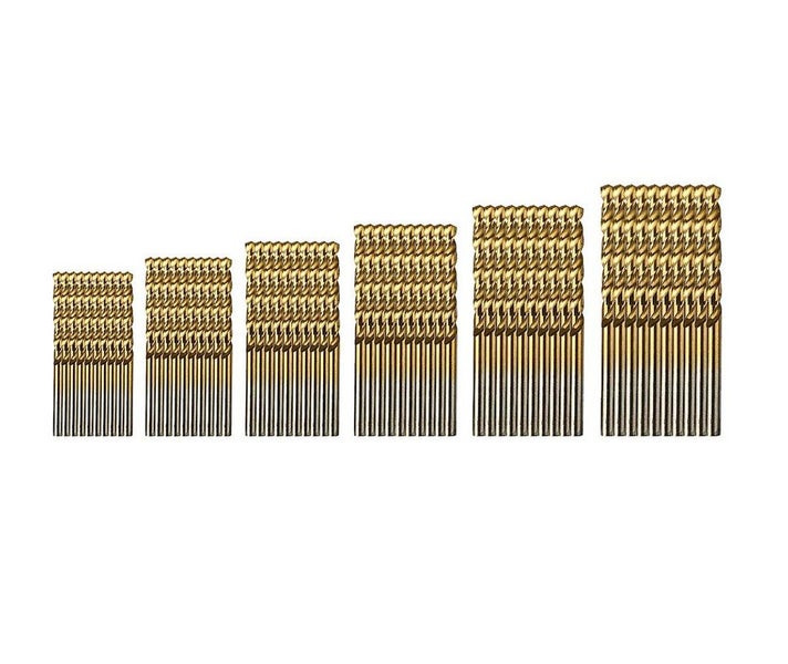 60Pcs Drill Bit Sets High Steel HSS Titanium Coated Woodworking Drill Bit Sets Carousel 1
