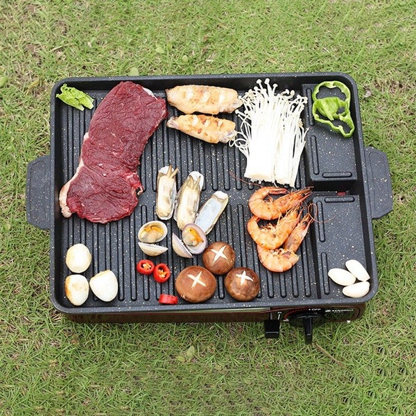 3 Shape 32cm Korean Maifan Stone Grill Pan Non-stick Portable Household  Outdoor BBQ Plate Smokeless Aluminum Tray Hot New - AliExpress