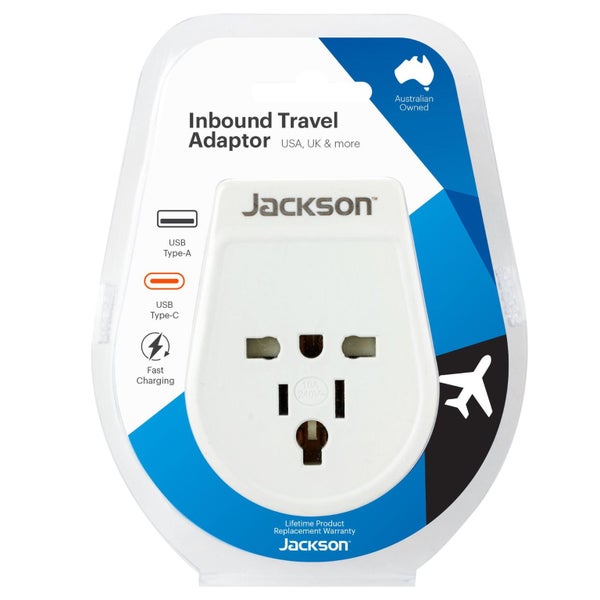 Travel Adaptor USB USB-C (2.1A) Charging Ports USA, Japan, UK, & Hong Kong Carousel 1