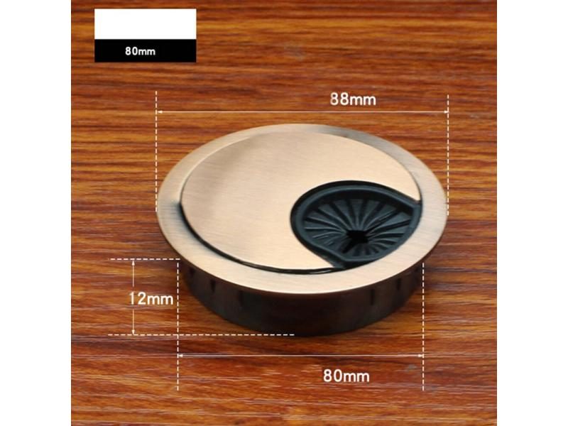 1pc Practical 50mm/60mm/80mm Computer Metal Grommet Desk Office Table Cable Carousel 2