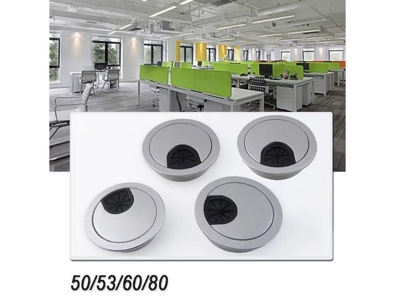 50mm 60mm 80mm PC Computer Desk With Plastic Grommet Cable Hole Cover Carousel 2
