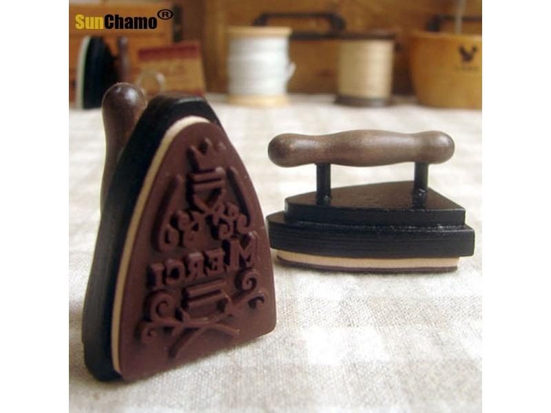 French Merci Wood Stamp Thank You Iron Shape Stationery DIY Scrapbook Diary Carousel 1