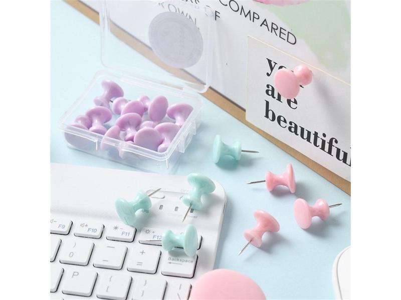40Pcs Macaron Colorful Push Pins For Wall Decor Office Supplies Carousel 2