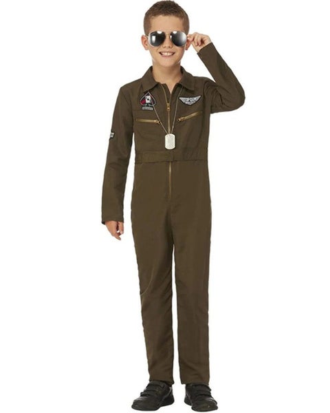 Top Gun Maverick Green Aviator Kids Costume Carousel 2