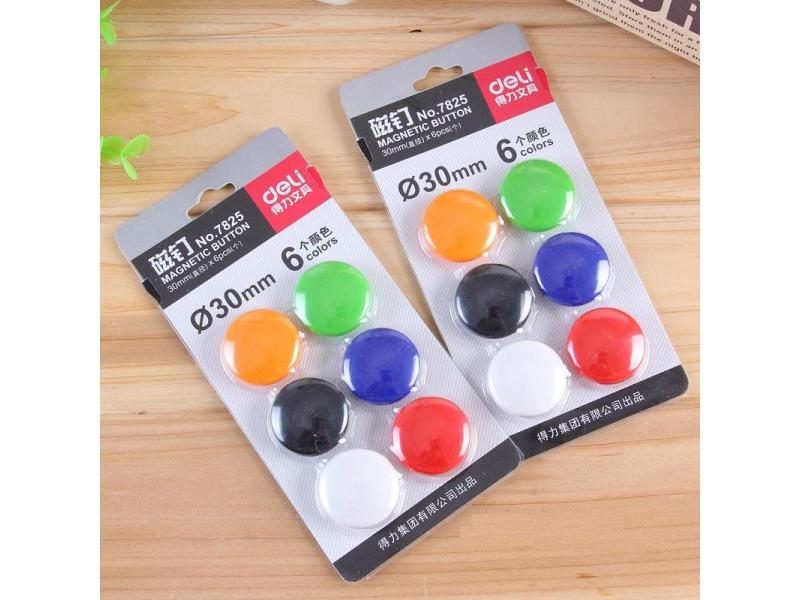 6Pcs Big Magnetic Button 6Colors Dia 30mm For School/Home/Office Carousel 1
