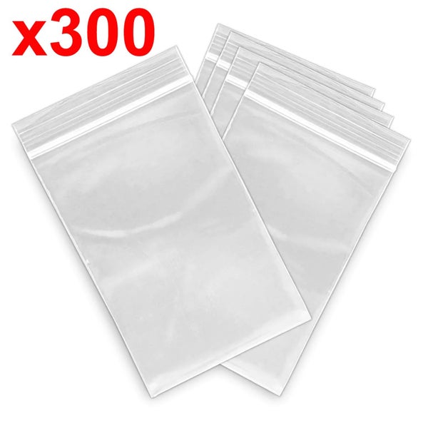 300pcs Medium Resealable Self Seal Clear Plastic Zip Lock Bags 80mmx120mm Bulk Carousel 5