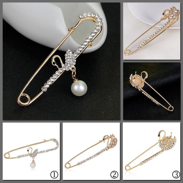 Scarf Pins - Swan Designs - An assortment of lovely safety pin style brooches! Carousel 1