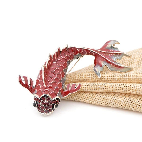 Cute Critters Brooch - Koi - Pretty, Large, Fish Pin, Red, Green or Black Carousel 1