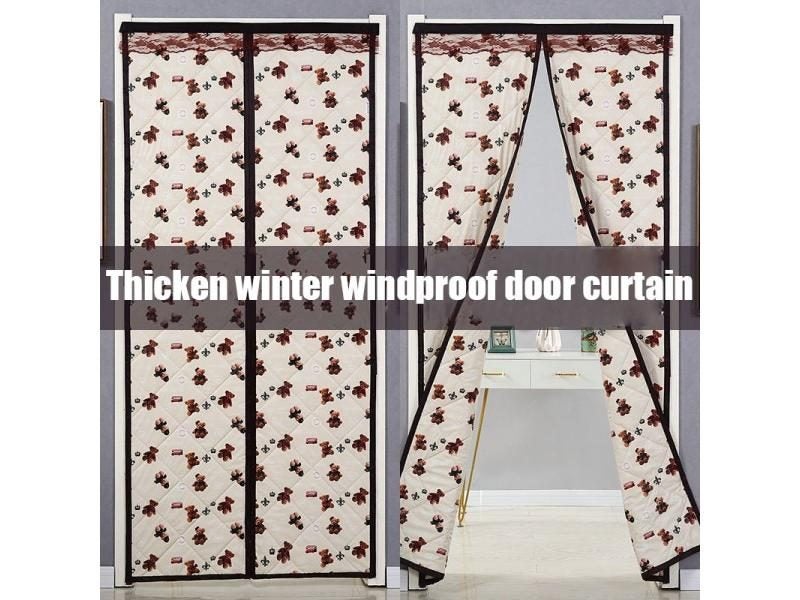 Thicken Winter Door Curtain Magnetic Closed Windproof Thermal Insulation Film Carousel 2