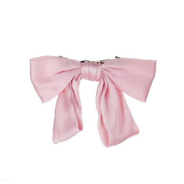 Chiaki Oversized Clip-On Bow - Single - Satin, Hair Clip, Bows, Cute, School ... Carousel 17