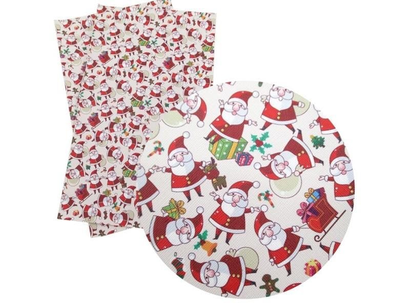 Christmas Deer Red Festival Series Odinary Faux Synthetic Leather Sheets For Carousel 1