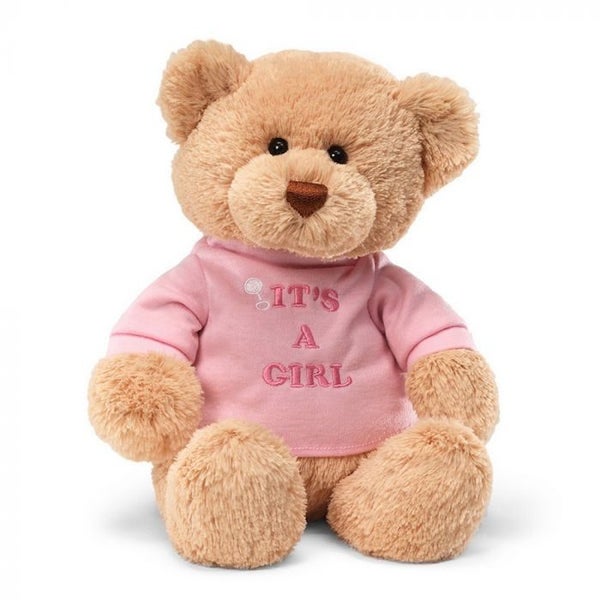 GUND - It's a Girl (Pink T-Shirt) Message Bear - Soft Toy Teddy Bear, 1 year+ Carousel 1