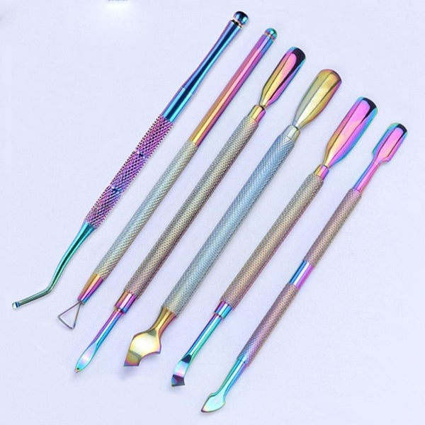 22 Styles Stainless Steel Nail Cuticle Pusher EyelashTweezer Nail Art Carousel 6