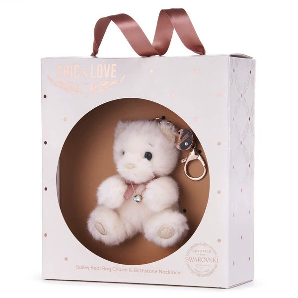 Chic & Love - Bailey Bear Bag Charm & Necklace April - Gift Set Carousel 1