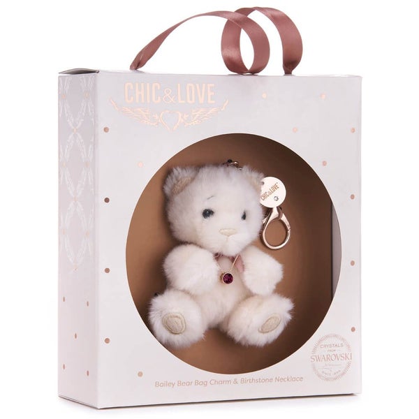 Chic & Love - Bailey Bear Bag Charm & Necklace July - Gift Set Carousel 2