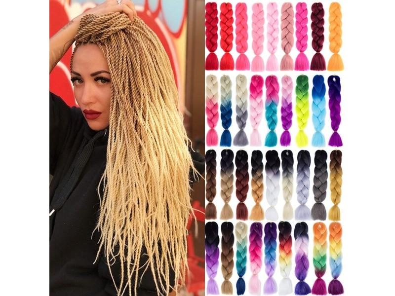 Long Jumbo Braids 24Inch 100g/Pc Black Pink Red Purple Blue Colorful Braids Carousel 2
