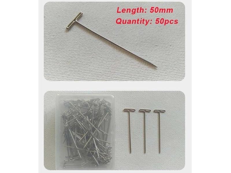 T Pins 2 Inch For Holding Wigs Hair Extender Wig Making Blocking Knitting Carousel 1
