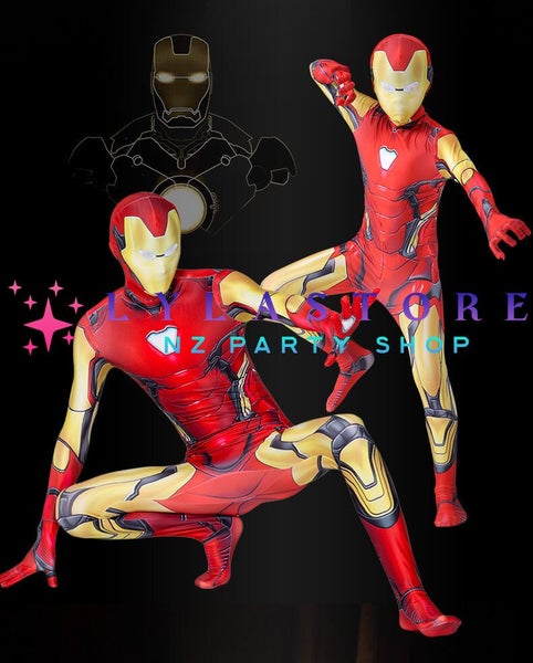 Avengers Endgame Iron Man Cosplay Jumpsuit for Adults & Kids - Perfect for Party Carousel 1