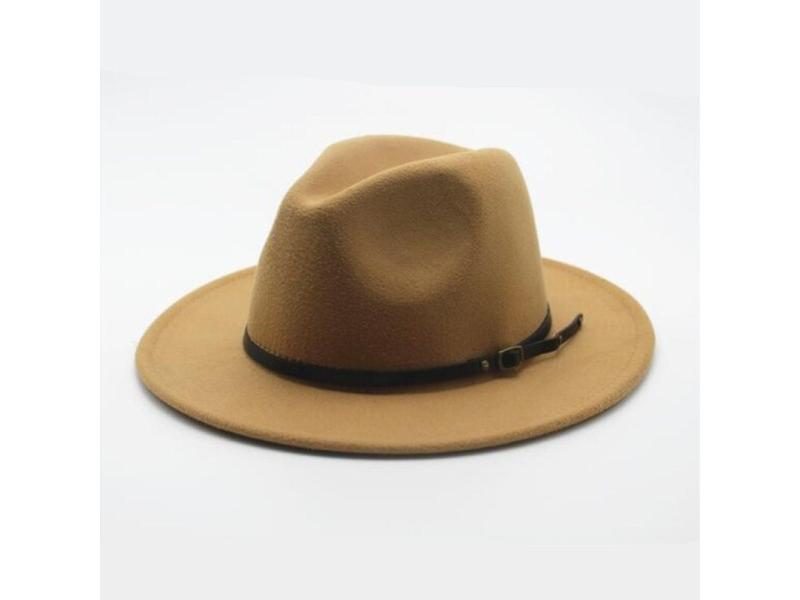 Wool Fedora Hat Hawkins Felt Cap Wide Brim Ladies Trilby Chapeu Feminino Hat Carousel 1