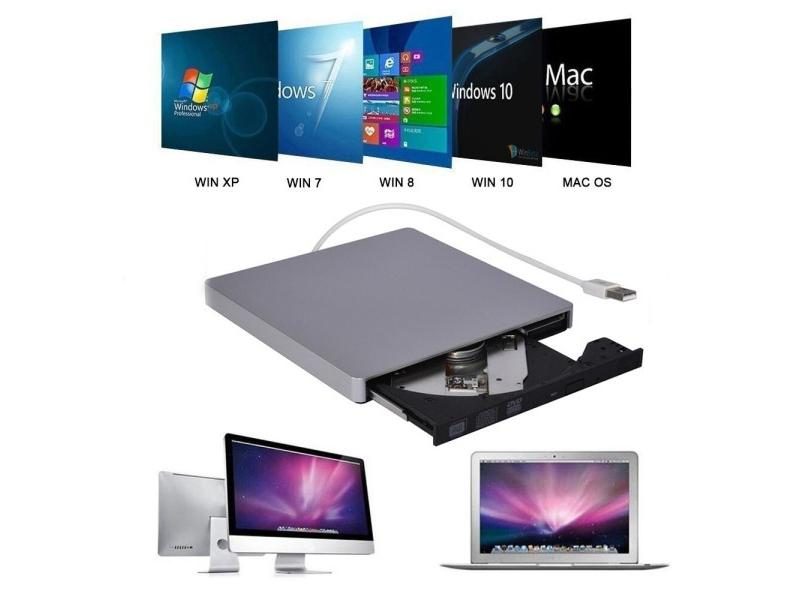 Slim External USB 2.0 DVD RW CD Drive For Laptop PC Mac Win XP 7 8 10 Carousel 1