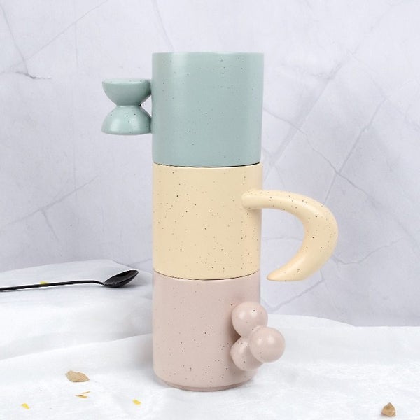 Ceramics Mug Creative Handle 300ml Nordic Coffee Cup Water Milk Tea Carousel 6