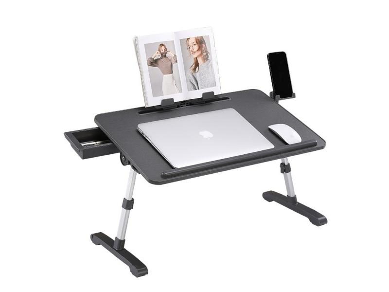 Portable Folding Computer Table With PU Desktop Height Adjustment Carousel 2