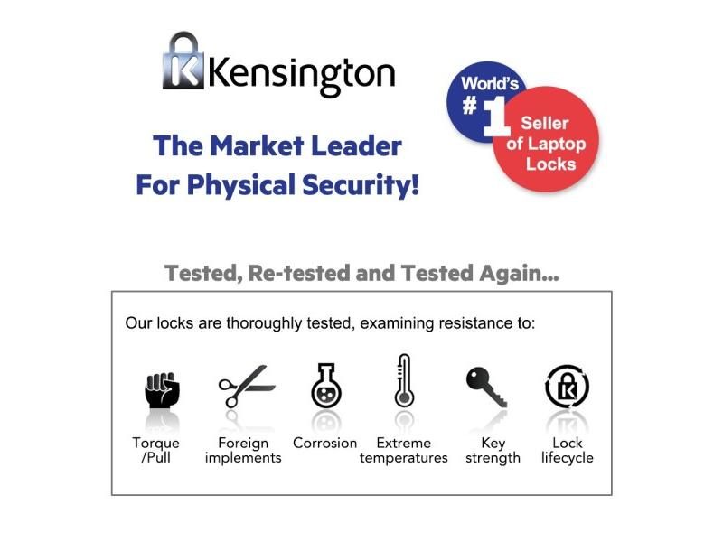 Kensington N17 Laptop Security Lock For Dell 1.8m Carbon Steel Cable K68008 Carousel 1