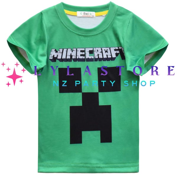 Minecraft Summer Short Sleeve T-Shirt + Shorts 2-Piece Set - Cool and Comfy Carousel 2