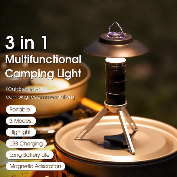 Camping Light with Magnetic 3 Lighting Modes Camping Lantern Led Flashlight Carousel 1
