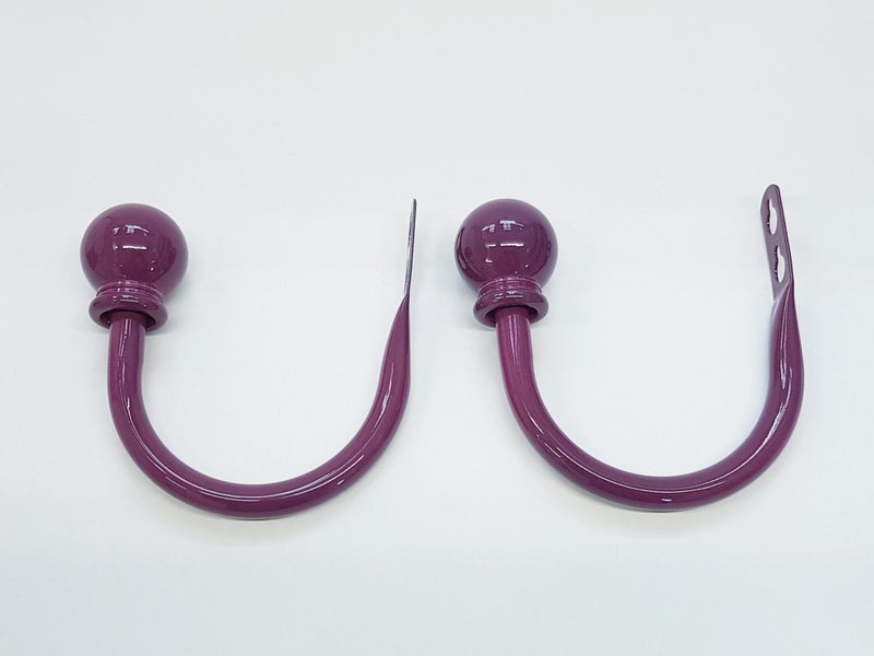 Set of 2 Ball Drapery Curtain Tie Backs / Holdbacks - Purple Carousel 2