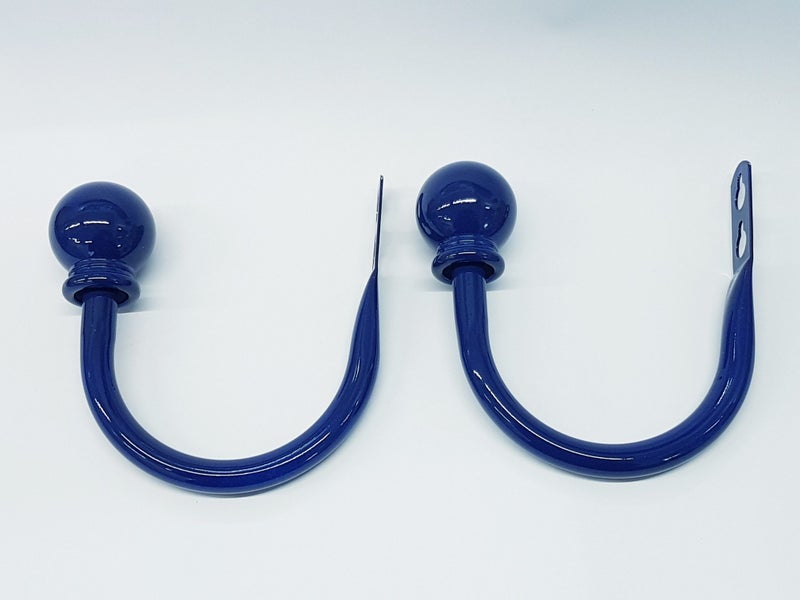 Set of 2 Ball Drapery Curtain Tie Backs / Holdbacks - Dark Blue Carousel 2