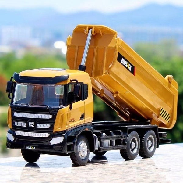 Die-cast Dump Truck, 1:50, Metal, Huina 1718 (YELLOW) Carousel 1