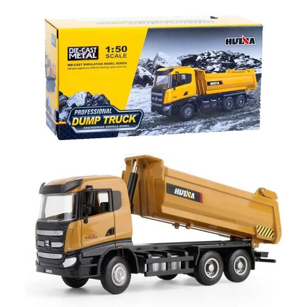 Die-cast Dump Truck, 1:50, Metal, Huina 1718 (YELLOW) Carousel 20