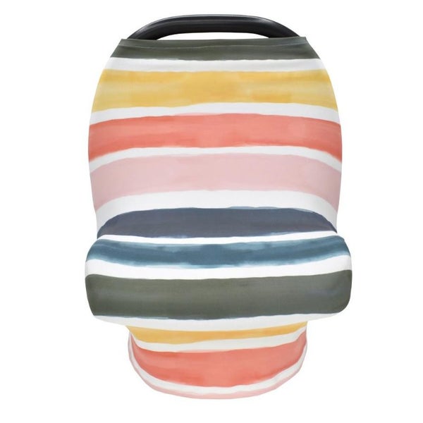 Breastfeeding Cover Cotton Nursing Maternity - Multicoloured Lines Carousel 1