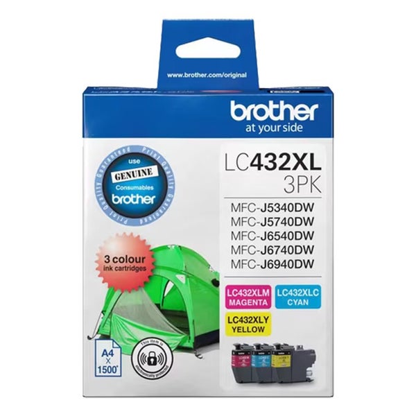 Brother LC432XL Cyan Magenta Yellow High Yield 3 Ink Cartridge Colour Value Pack Carousel 1