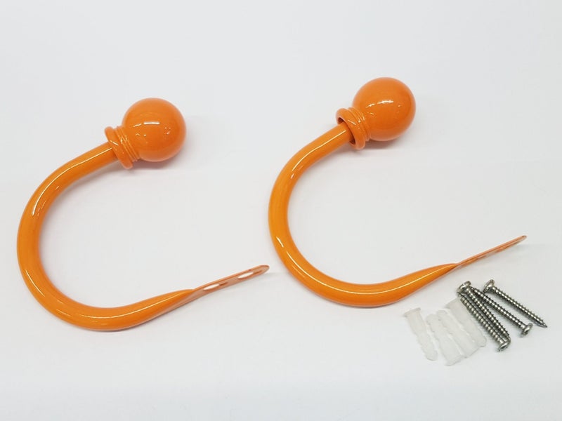 Set of 2 Ball Drapery Curtain Tie Backs / Holdbacks - Orange Carousel 1
