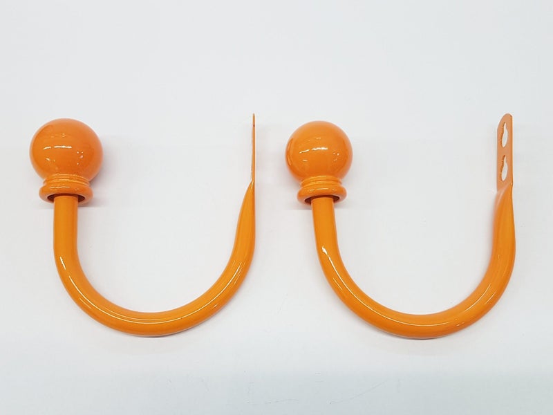 Set of 2 Ball Drapery Curtain Tie Backs / Holdbacks - Orange Carousel 2
