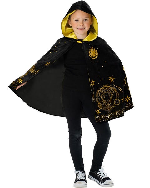 Harry Potter Hogwarts Black and Gold Hooded Kids Costume Robe Carousel 1