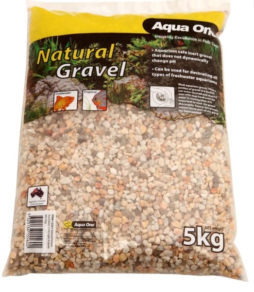 Aqua One Natural Gravel Australian Gold Light 4-6mm Mix 5kg Carousel 1
