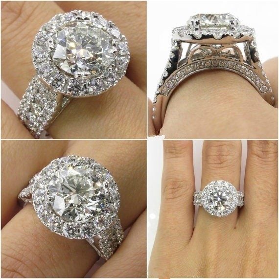 Diamond Moissanite Ring Wedding Halo Ring Jewellery *Local Buy* Carousel 11