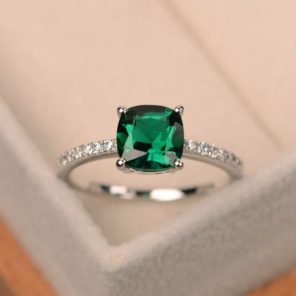 Brand New Emerald Diamond Ring 925 Silver Wedding Ring Jewellery *Sale NOW* Carousel 11