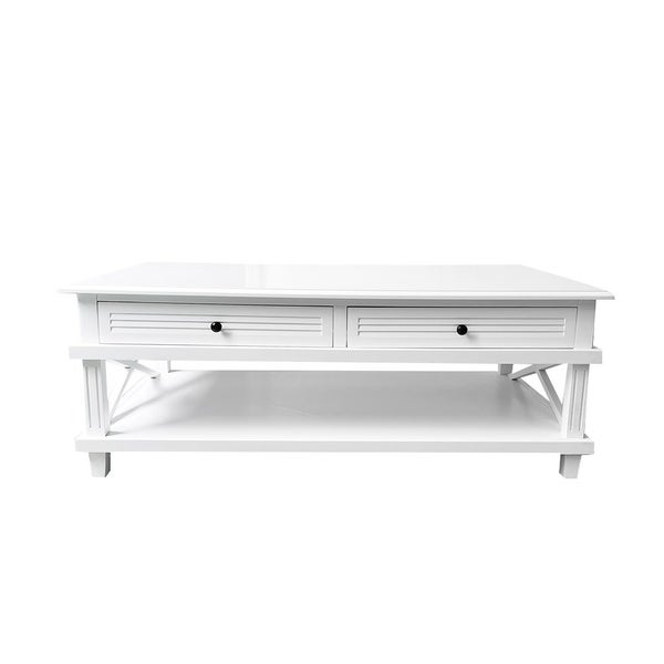 Hampton Side Cross Coffee Table with Drawer Carousel 2